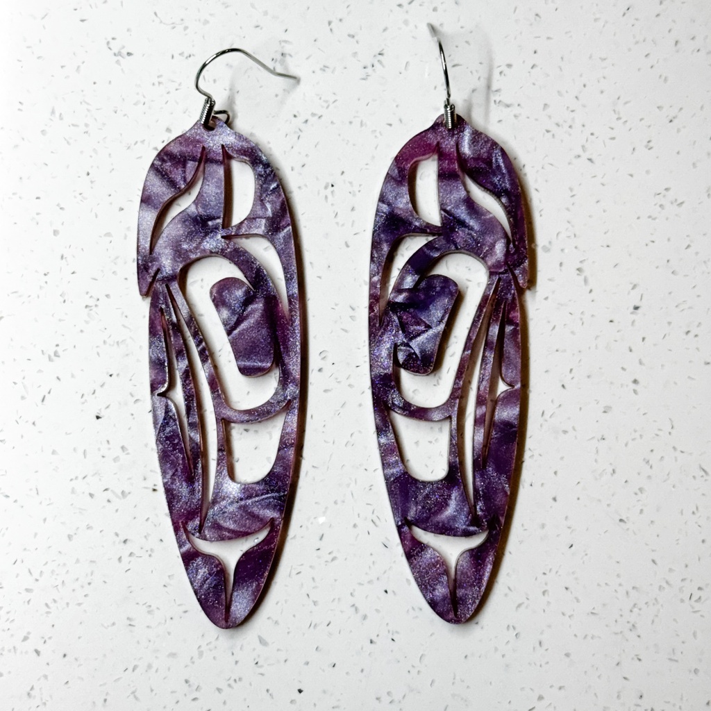 Eagle/Raven Feather Earrings - Acrylic 3"