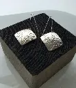 Silver Square Eagle Earrings