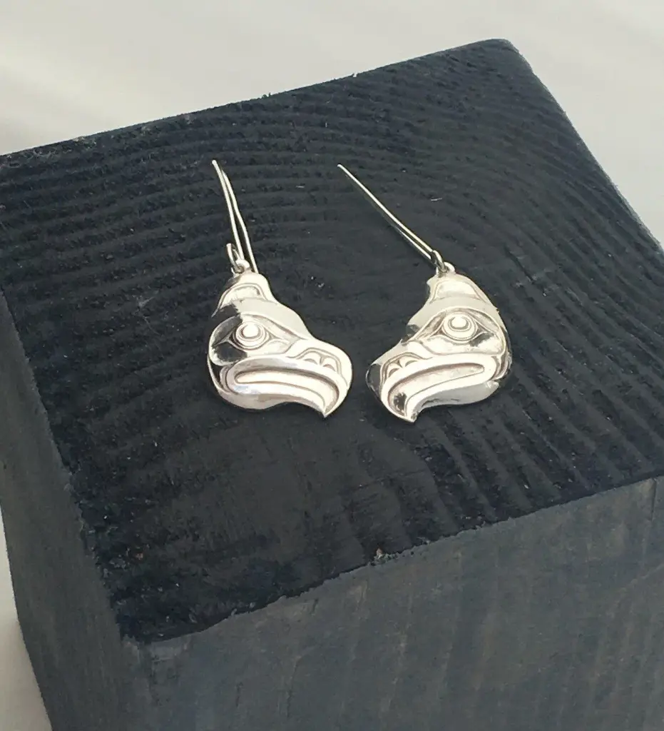 Earrings - Silver Eagle Head