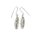 Feather Silver Casted Earrings