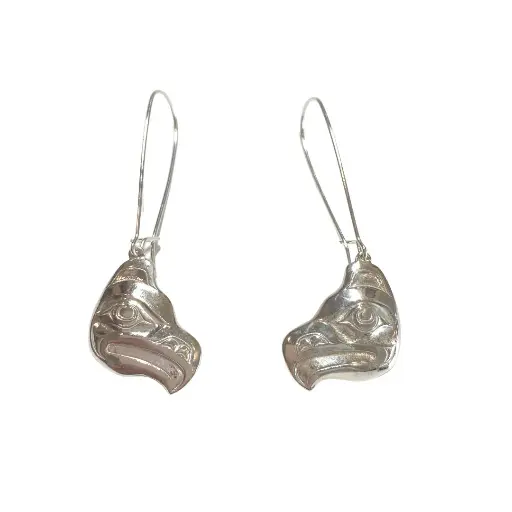 Earrings - Silver Eagle Head