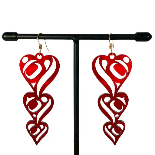 Heart Drops Acrylic Earrings